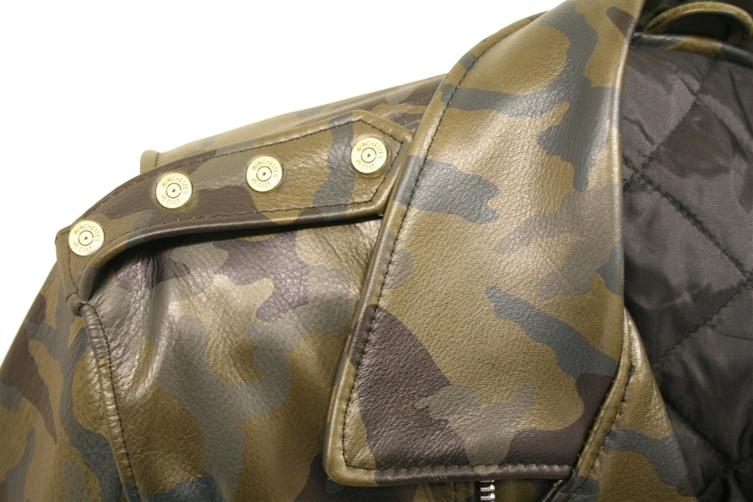 All Leather Camouflage Biker Jacket (Custom-Made)