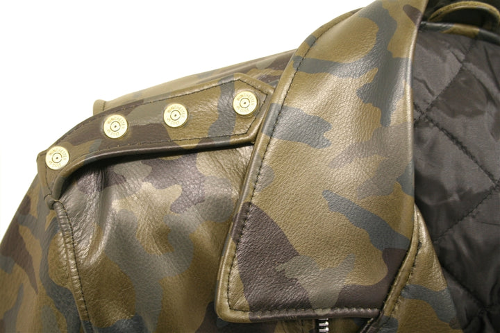 All Leather Camouflage Biker Jacket (Custom-Made)