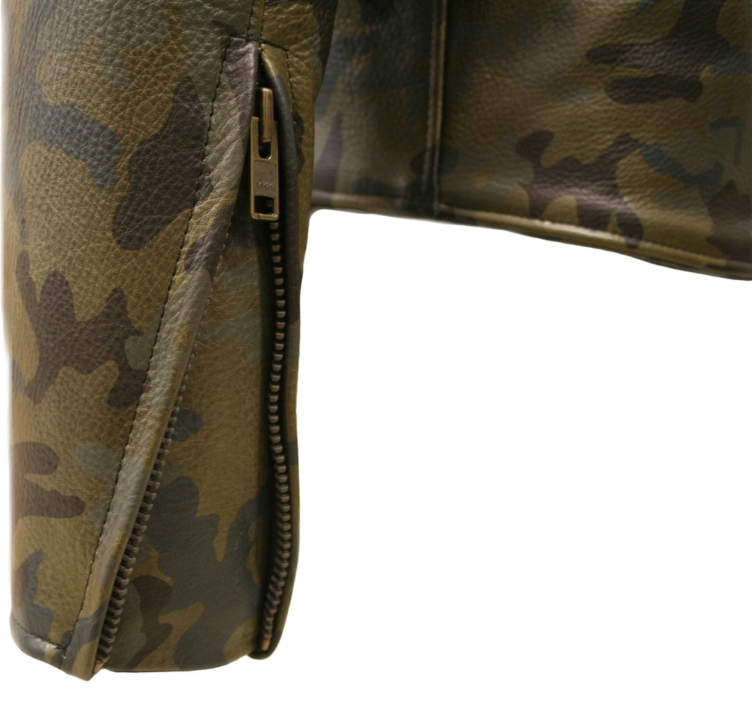 All Leather Camouflage Biker Jacket (Custom-Made)