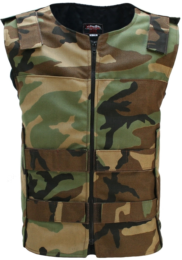 Tactical Woodland Camo Zipper Vest