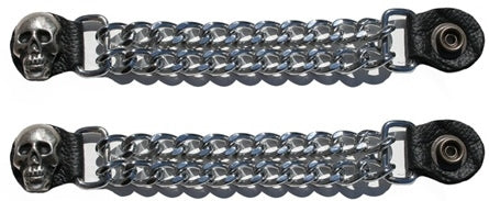 Vest Extenders - Silver Skull (Per Pair)