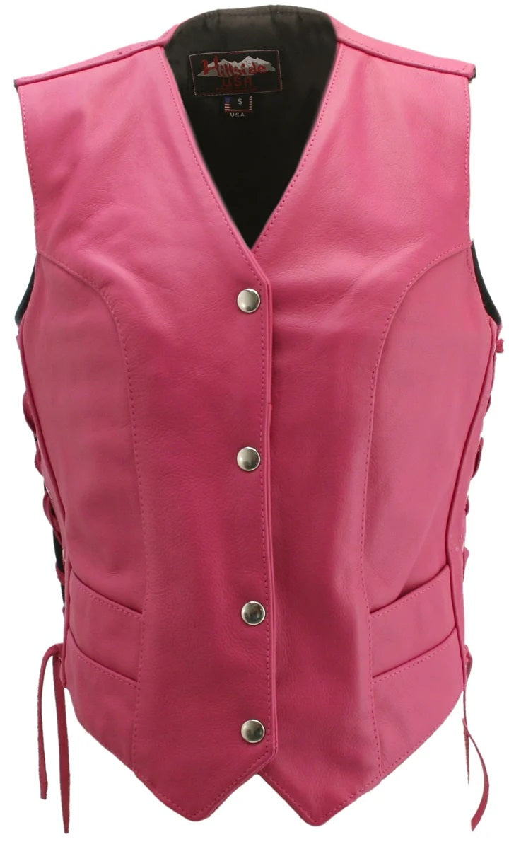 Women's Hot Pink Leather Apparel