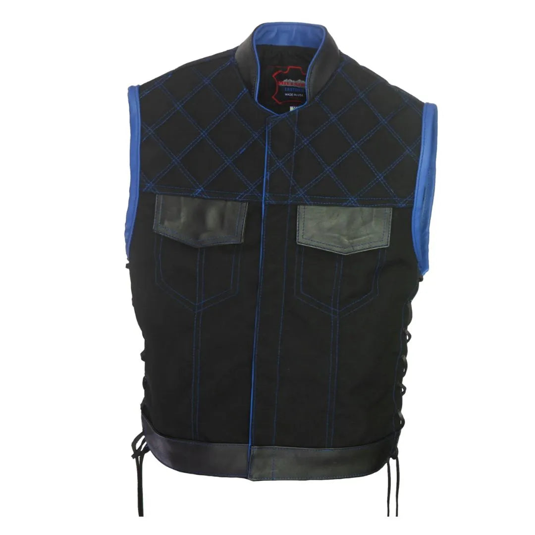Double Stitch Diamond Biker Vest  Water Resistant Military Grade Fabric (Cordura)
