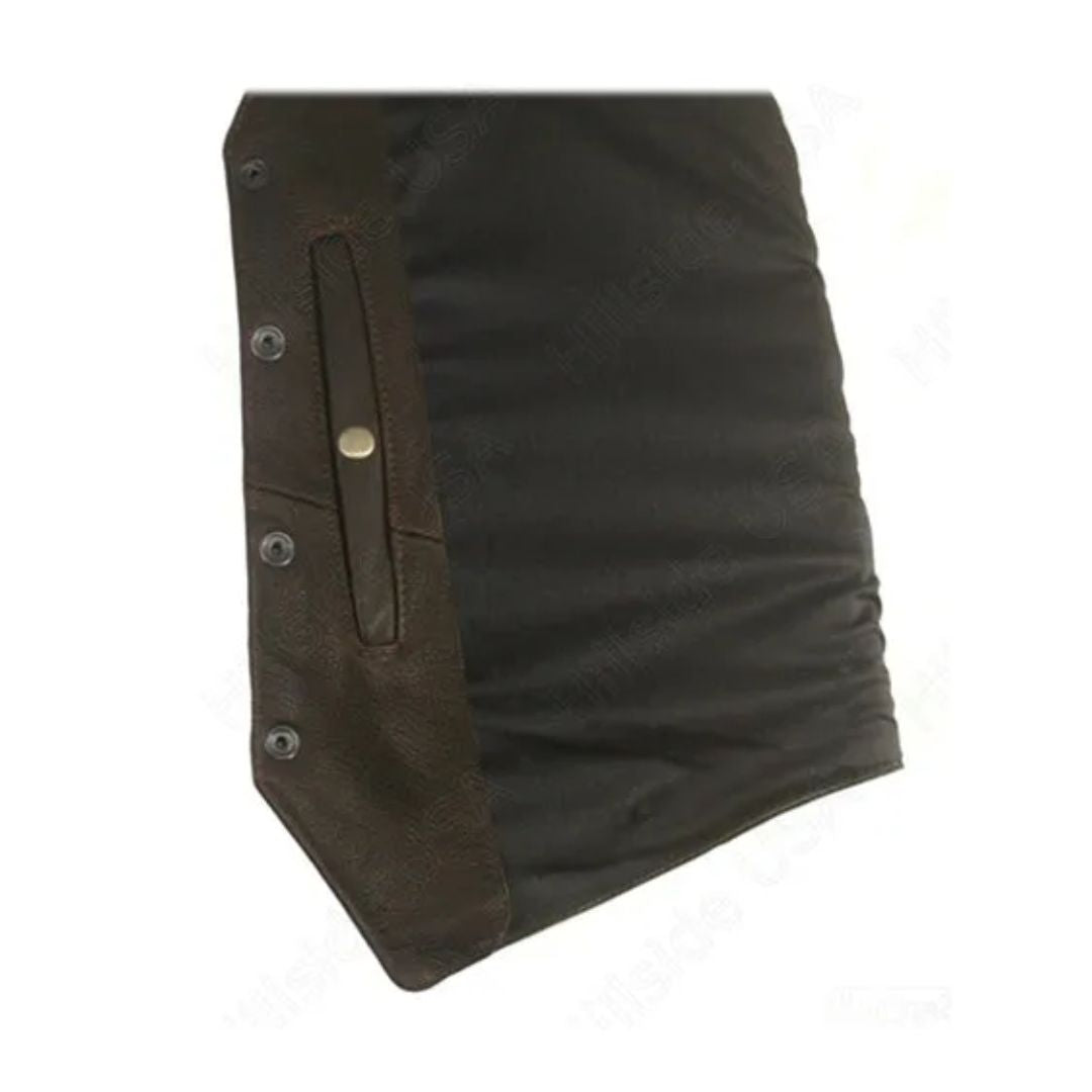 Men's Distressed Brown Leather Vest (Custom)