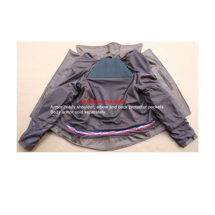 Mens Brown D Pocket Horsehide Motorcycle Jacket