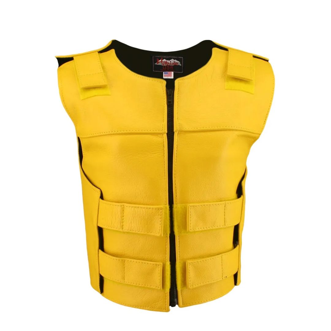 Women's Zippered Tactical Style Leather Vest