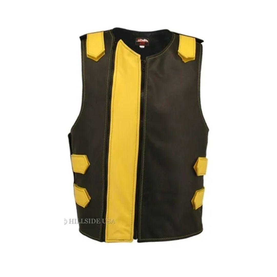 Men's Dual Front Zipper Tactical Leather Vest (Custom-Made)