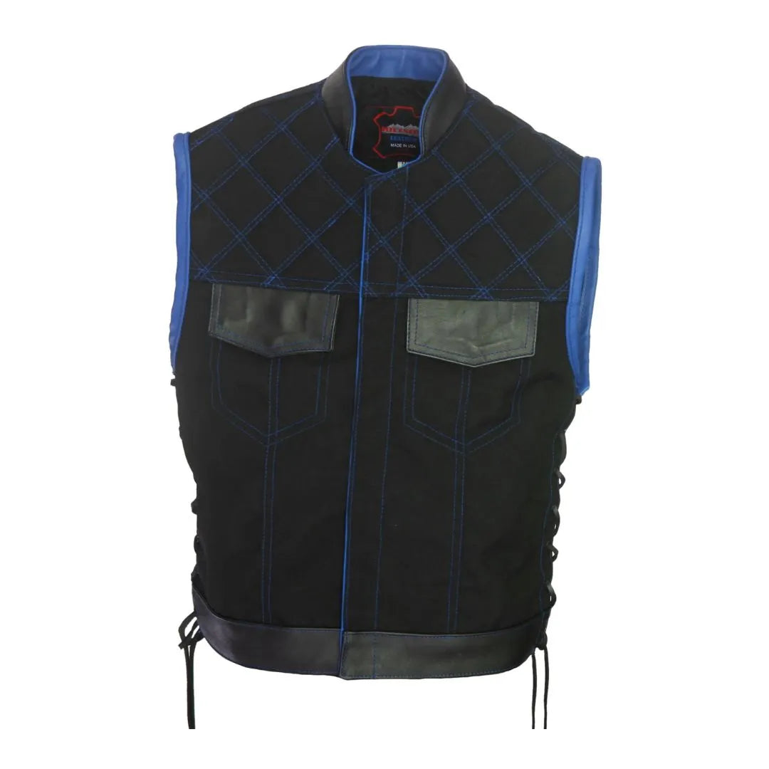 Double Stitch Diamond Biker Vest  Water Resistant Military Grade Fabric (Cordura)