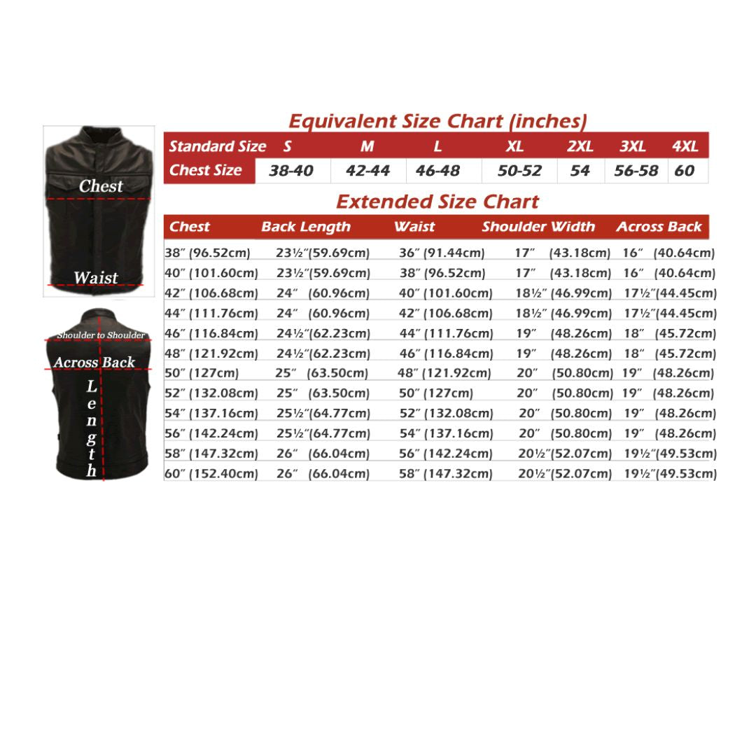 Outlaw All Leather Braided Biker Vest / Side Lace