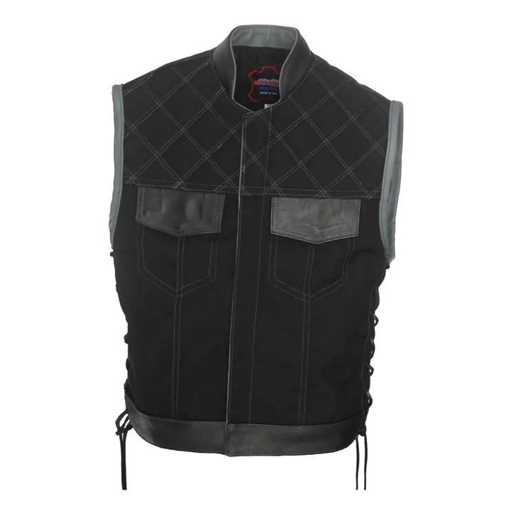 Double Stitch Diamond Biker Vest  Water Resistant Military Grade Fabric (Cordura)