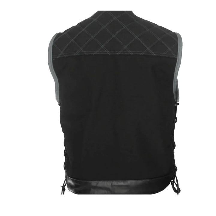 Double Stitch Diamond Biker Vest  Water Resistant Military Grade Fabric (Cordura)