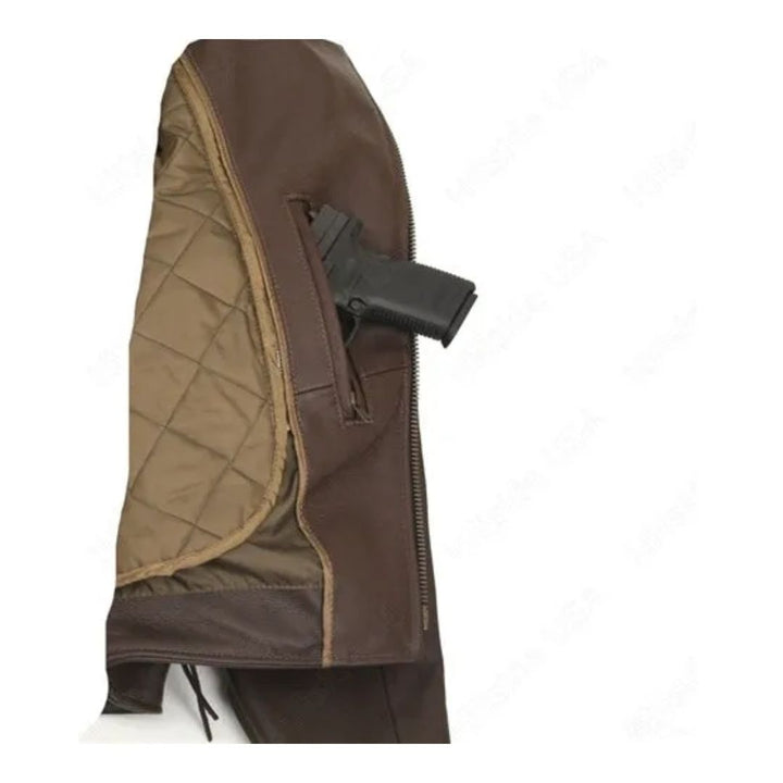 Men's Full Belted Cowhide Biker Jacket