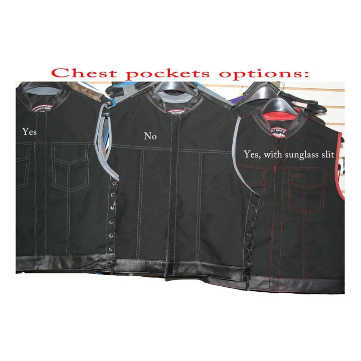 Double Stitch Diamond Biker Vest  Water Resistant Military Grade Fabric (Cordura)
