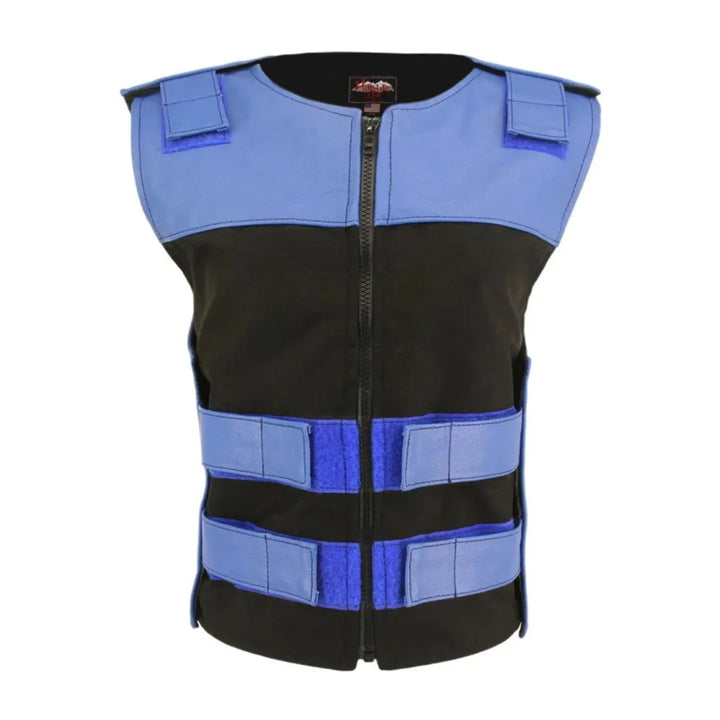 Women's Leather & Cordura Combo Zippered Tactical Vest (Custom-Made)