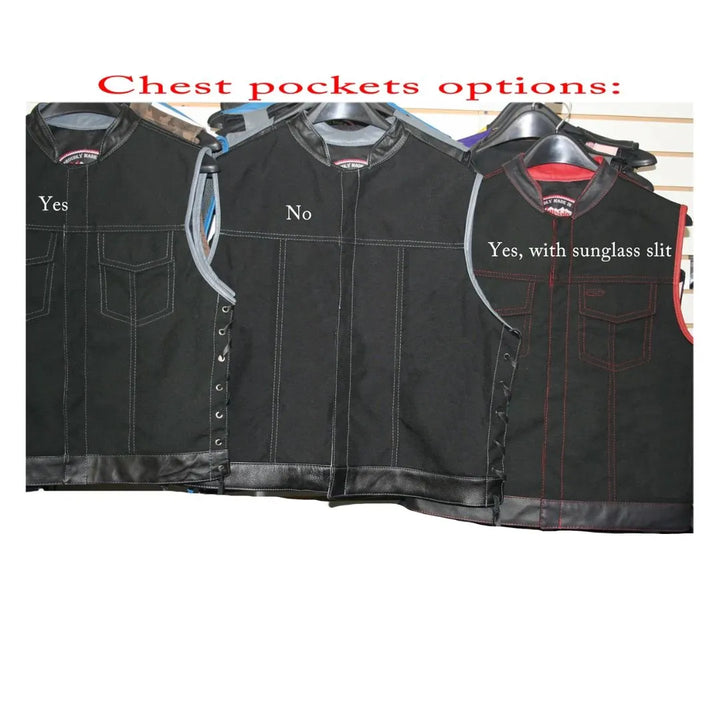 Double Stitch Diamond Biker Vest  Water Resistant Military Grade Fabric (Cordura)