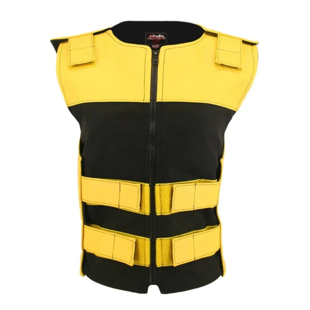 Women's Leather & Cordura Combo Zippered Tactical Vest (Custom-Made)