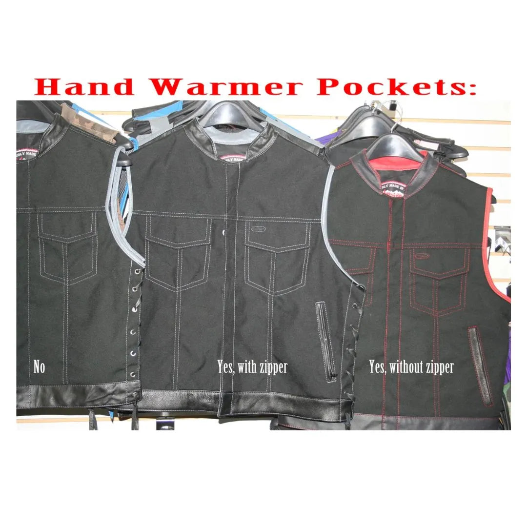 Double Stitch Diamond Biker Vest  Water Resistant Military Grade Fabric (Cordura)