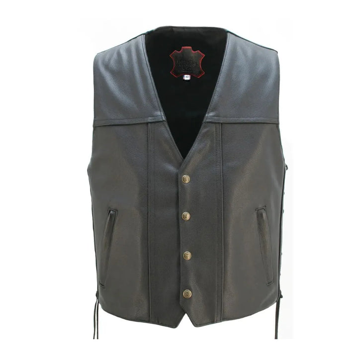 The Invader Full Back Motorcycle Leather vest