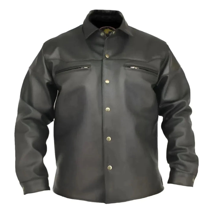 Men's Black Horsehide Leather Shirt
