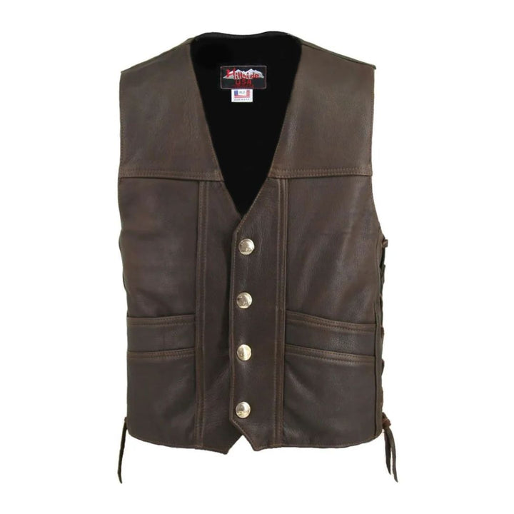 Distressed Brown Cruiser Leather Vest