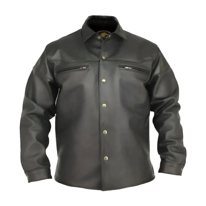 Men's Black Horsehide Leather Shirt