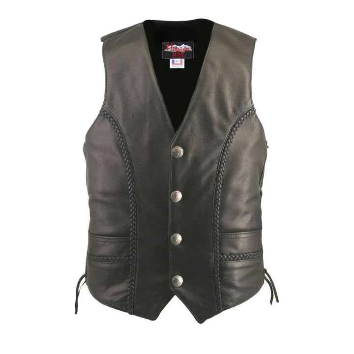 Men's Braided Leather Vest (Custom)