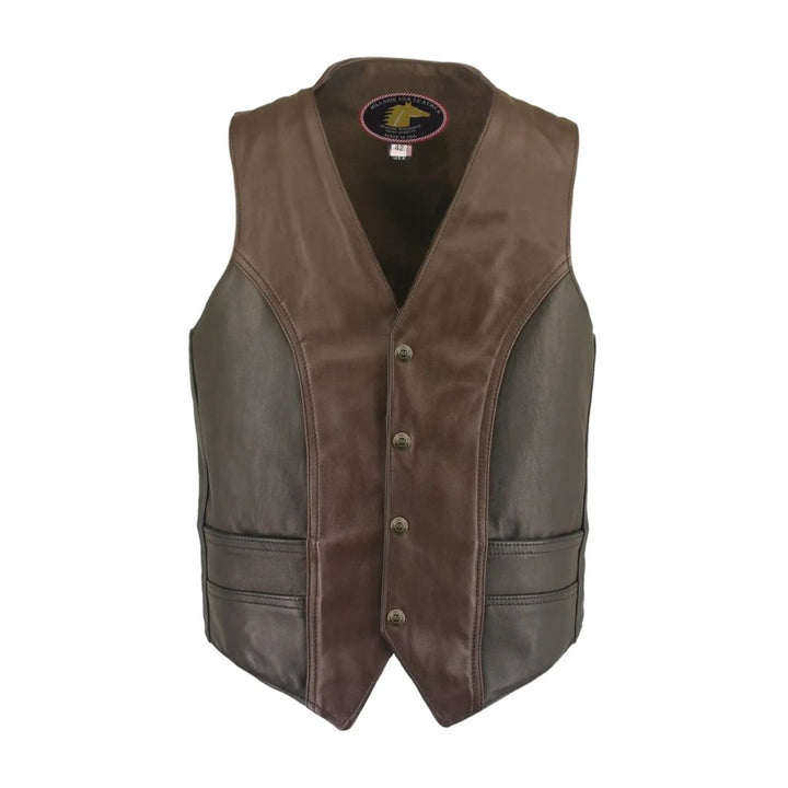 Men's Two Tone Horsehide Biker Vest