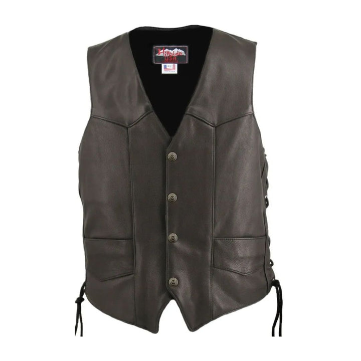 Men's Solid Back Panel Biker Vest (Custom)