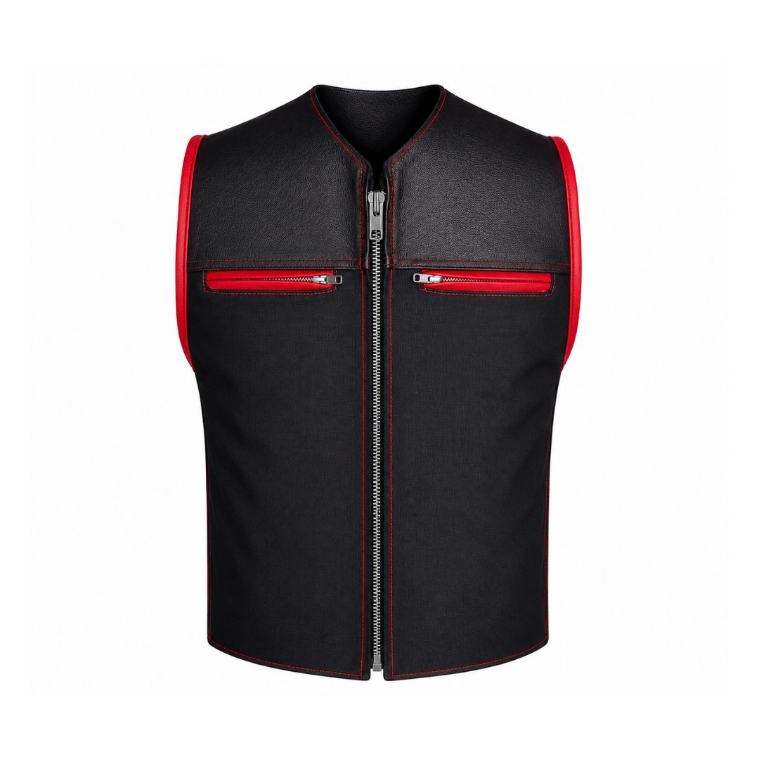 Hillside Bandit Leather/Cordura Biker vest