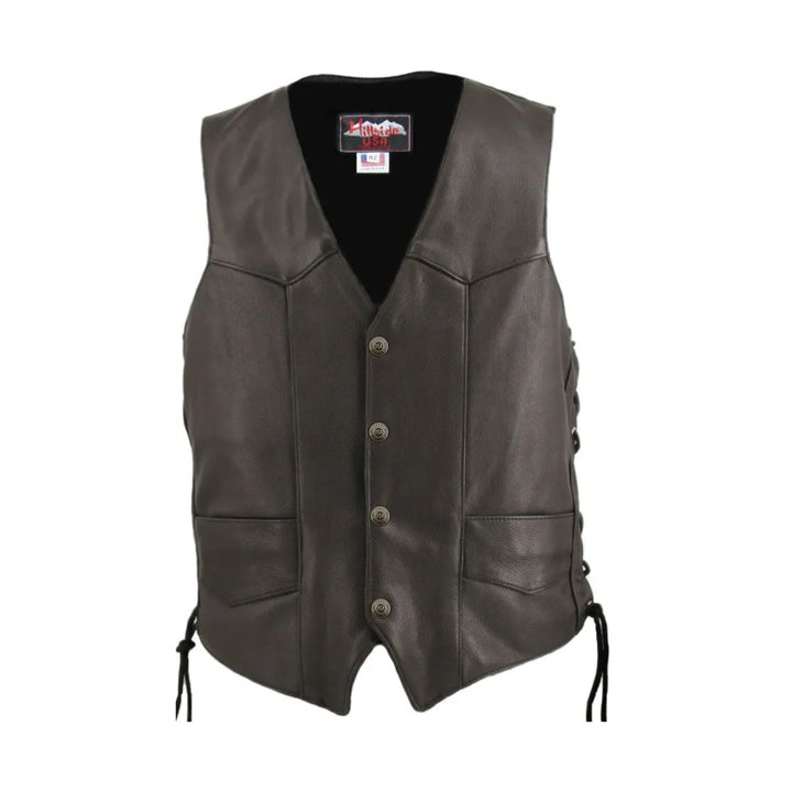 Men's Laced Side Basic Biker Vest (Custom)