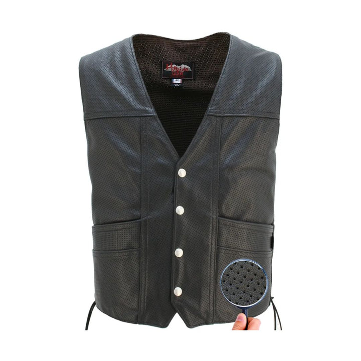 Full Perforated Cruiser Biker Vest