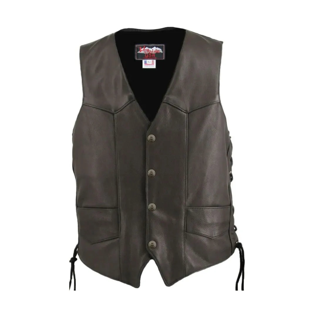 Men's Laced Side Basic Biker Vest (Custom)
