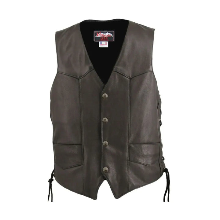 Men's Laced Side Basic Biker Vest (Custom)