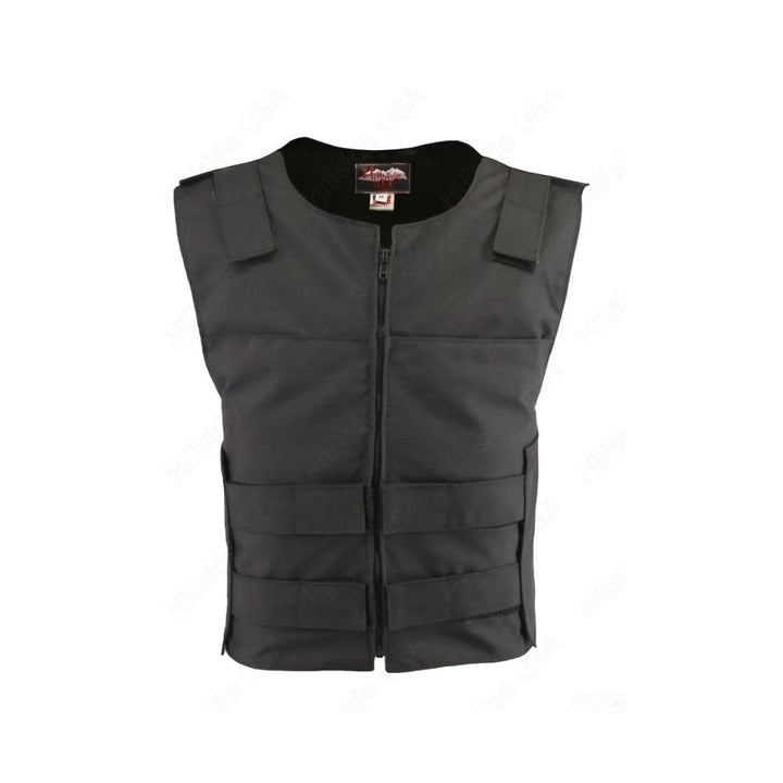 Men's Cordura Zippered Tactical Style Vest/Black (Custom-Made)
