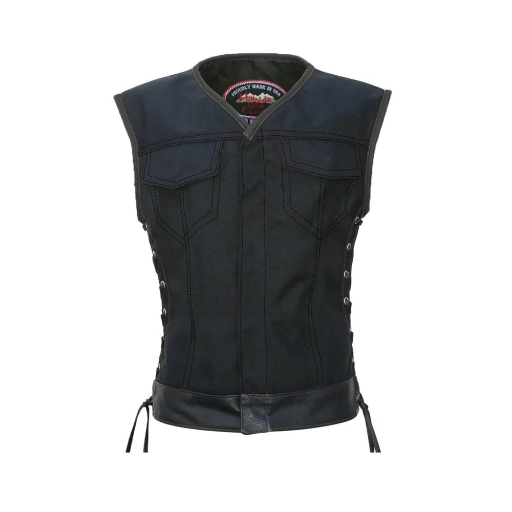 Leather Vest Cordura Military 
