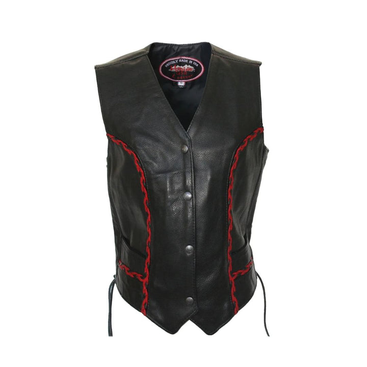 Women's Braided Vest (Black / Red)