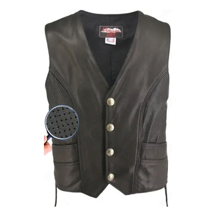 Men's Semi-Perforated Biker Vest