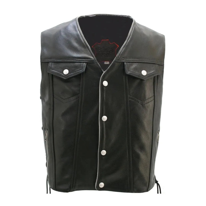 Men's Denim Style Lace Side With Reflective Trim Vest