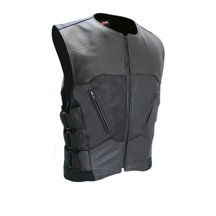 The Interceptor Leather Vest - Black