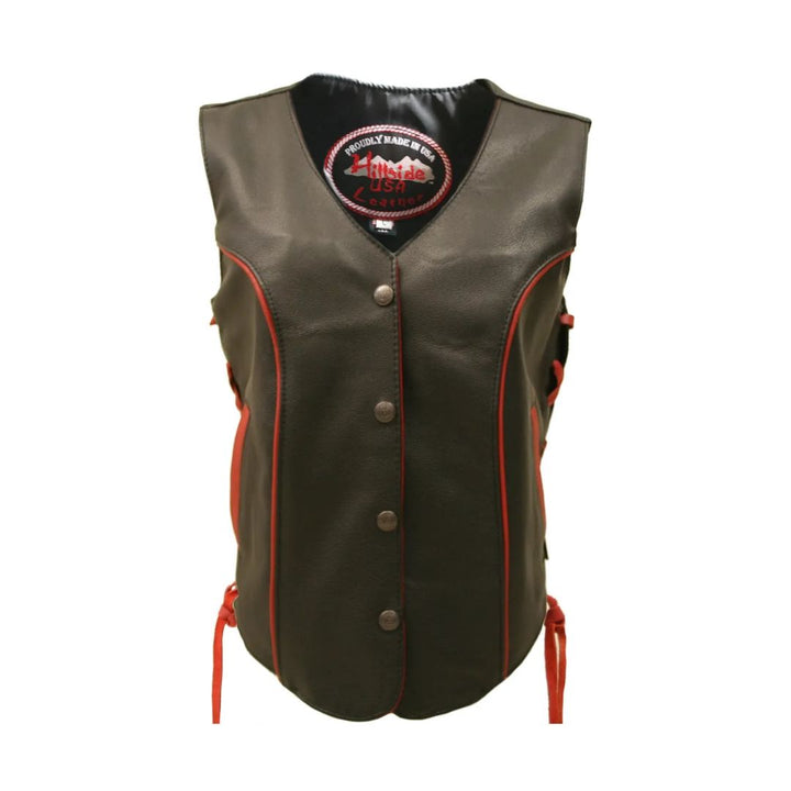Women's Trim Biker Leather Vest