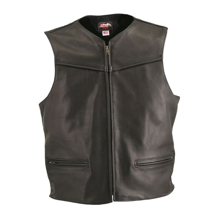 Men's Zipper Racer Leather Vest (Custom)