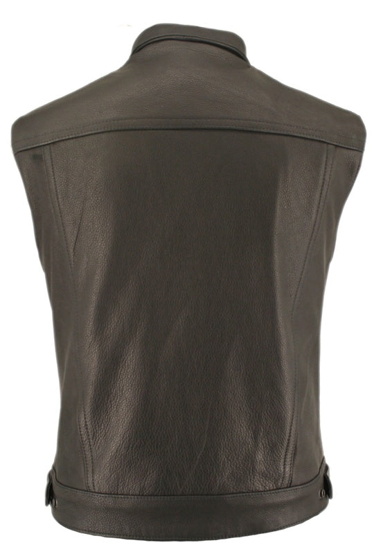 Men's Denim Style Vest With Collar