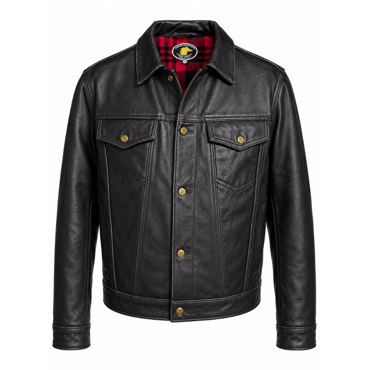 Trucker Black Distressed Horsehide