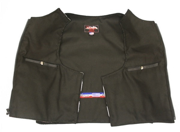 Women's Leather & Cordura Combo Zippered Tactical Vest (Custom-Made)