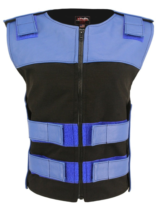 Women's Leather & Cordura Combo Zippered Tactical Vest (Custom-Made)