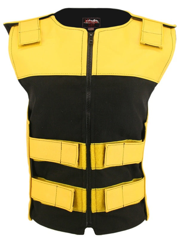 Women's Leather & Cordura Combo Zippered Tactical Vest (Custom-Made)