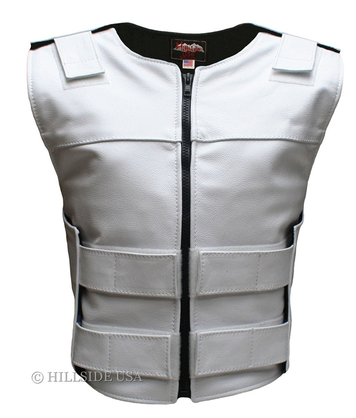 Women's Zippered Tactical Style Leather Vest