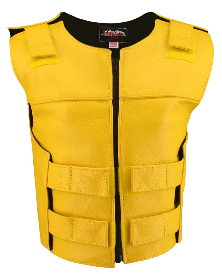 Women's Zippered Tactical Style Leather Vest