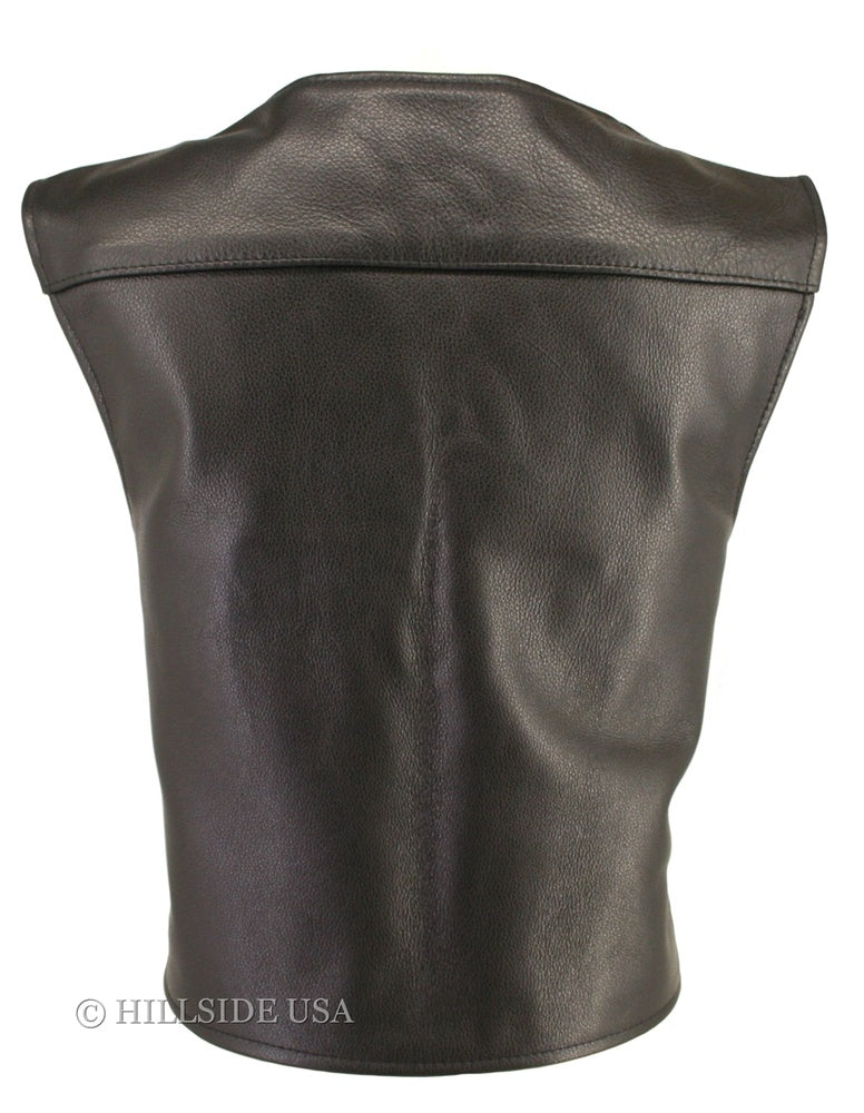 Women's Zippered Tactical Style Leather Vest