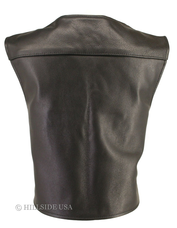 Women's Zippered Tactical Style Leather Vest